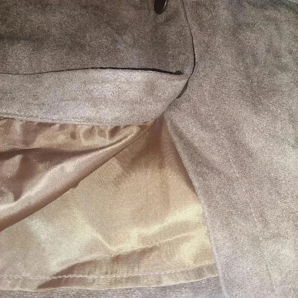 Blue Rain Faux Suede A Line Tan Skirt Scallop Hem. Size Large - Picture 10 of 10